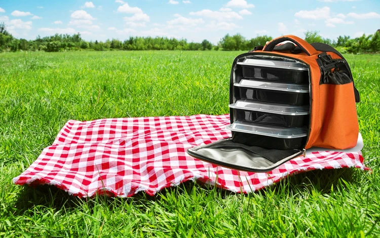 insulated lunch bag with water bottle holder