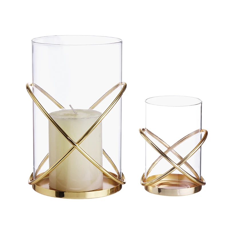New Design Of Glass Decorative Candle Holder Metal Candle Holder For