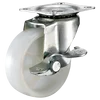 light duty side lock brake plate caster with small polypropylene wheel