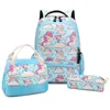Waterproof School Backpacks Unicorn School Bookbag Set with Lunch Box Pencil Bag Teen Girls Backpack