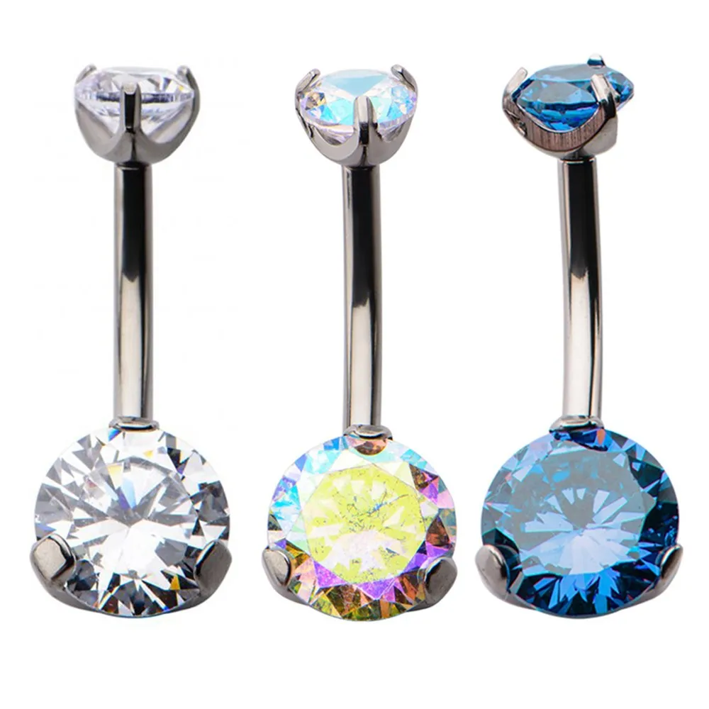 Astm F136 Titanium Prong Set Cubic Zircon Threadless Labret Piercing Buy Threadless Piercing