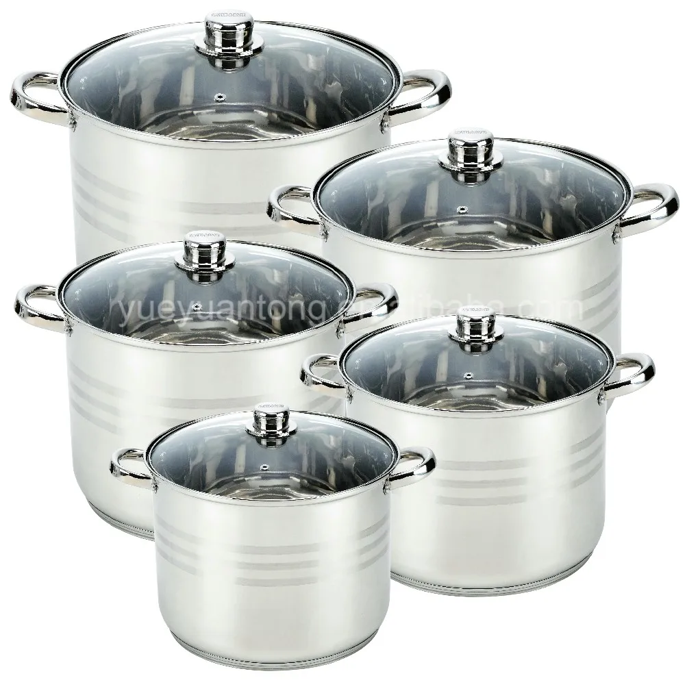 Stainless Steel Large Induction Cooking High Pot Set Buy Stainless