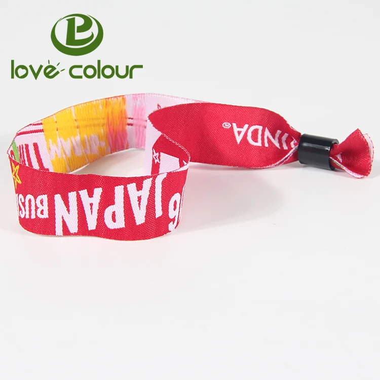 Custom Polyester Festival Events Concert Vip Fabric Wristband Bracelet