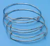 Gold Silver Two Tone Plating Stainless Steel Women Bracelet Plain Expandable Wire Adjustable DIY Charm Bangles jewelry