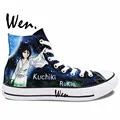 Wen Hand Painted Shoes Anime Bleach Kuchiki Rukia Kurosaki Men Women s High Top Canvas Sneakers