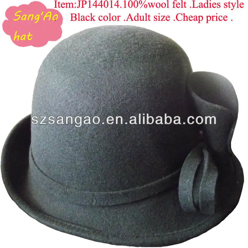 new Black wool church hat03