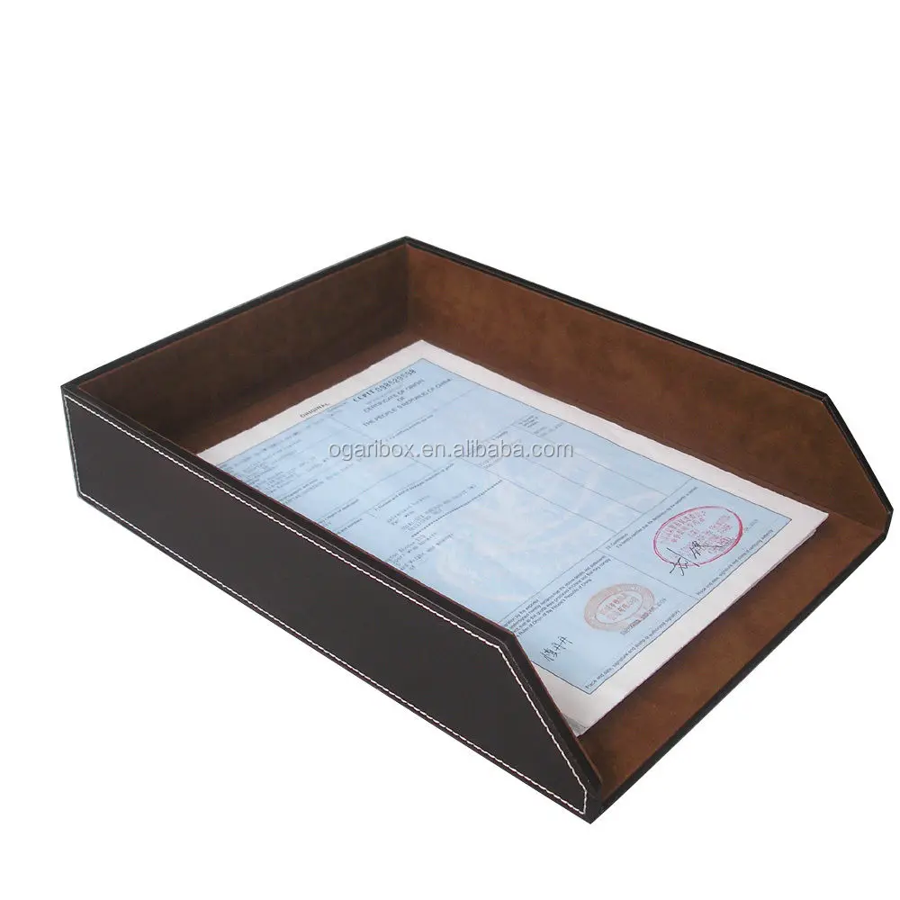 Leather Office Tray Desk Paper Tray Files Organizer With One Layer And Customized Colors Also Sizes Buy Leather Paper Tray Office Paper Tray Office Document Tray Office Tray