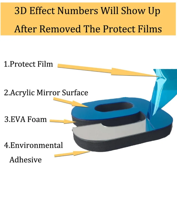 Novelty modern design home decorative wall sticker clock 3D frameless large DIY wall clock