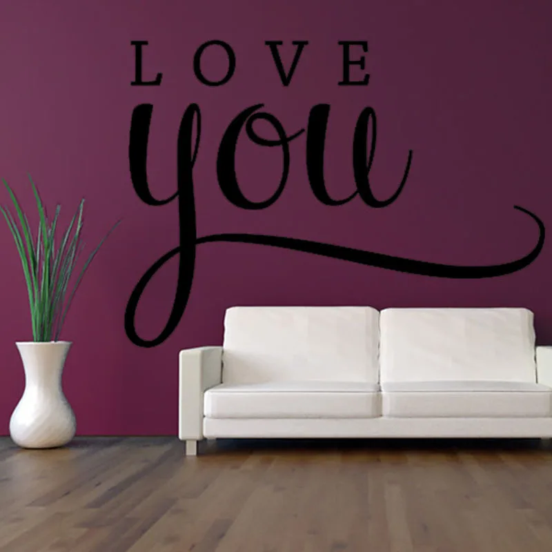 Simple Design Love You Words Wall Sticker Diy Removable Waterproof Home Decor Vinyl Wall Decal Wholesale Simple Home Decor Olivia Decor Decor For Your Home And Office