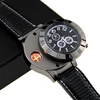 Promotional USB Lighter Watch Wristwatches Wind proof Flameless Cigarette Analog Gift