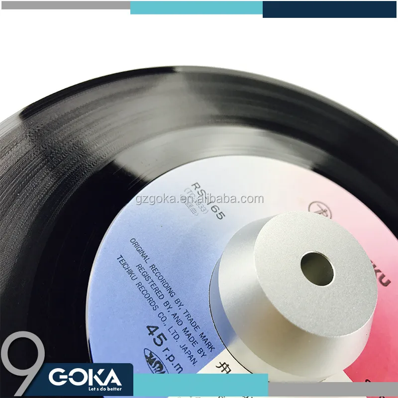 thumbnail image 2 of Solid Aluminum 45 RPM Record Adapter – Silver Dome Style For 7-Inch Vinyl 2 of 6