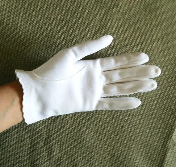 En coton blanc gants grand 