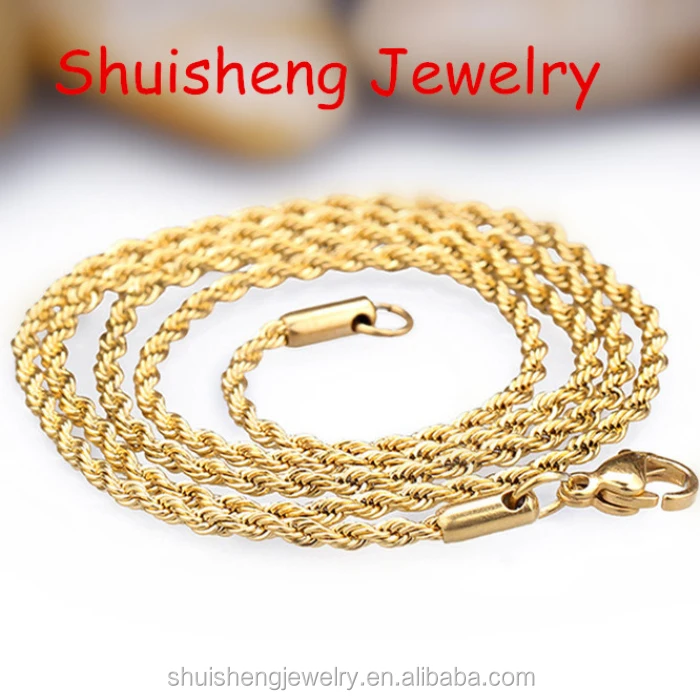New Arrival Fashion Design Hotsale Stainless Steel Fake Gold Rope
