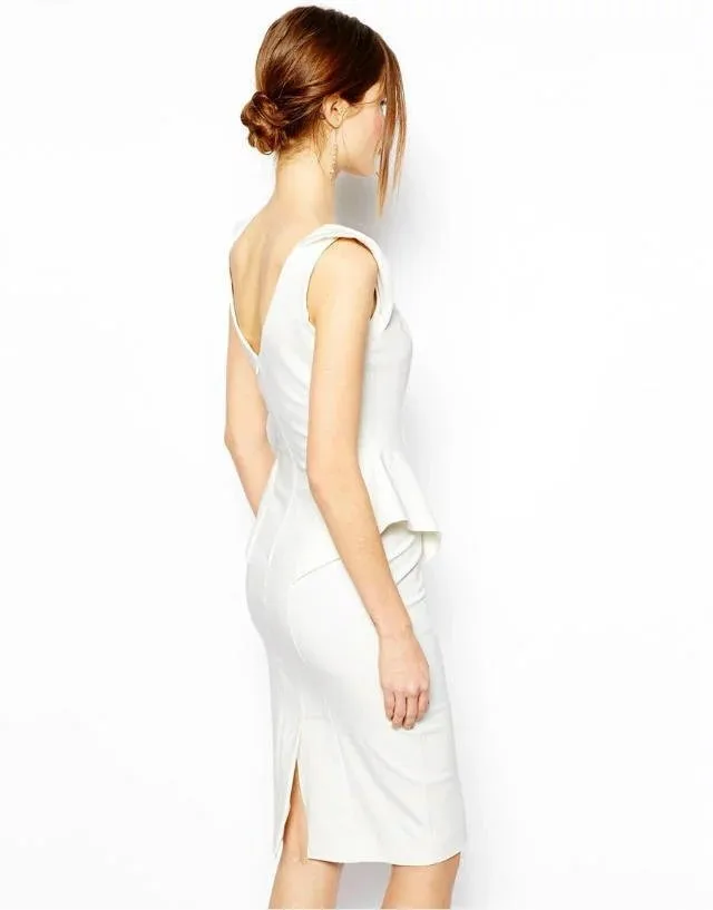 White Elegant Bodycon Ladies Casual Dresses For Office - Buy White ...