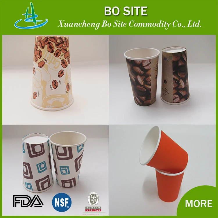 Different Color And Different Types Disposable Coffee Paper Cups Design