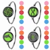 15 Styles Black Aromatherapy Diffuser Locket Magnetic Bangle 316L Stainless Steel Randomly Send 5pcs Oil Pads as Gift VA-958