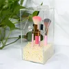 Transparent Plexiglass Cosmetic Brushes Storage With Lid,Amazon Top Selling Acrylic Makeup Brush Holder Organizer With Pearl