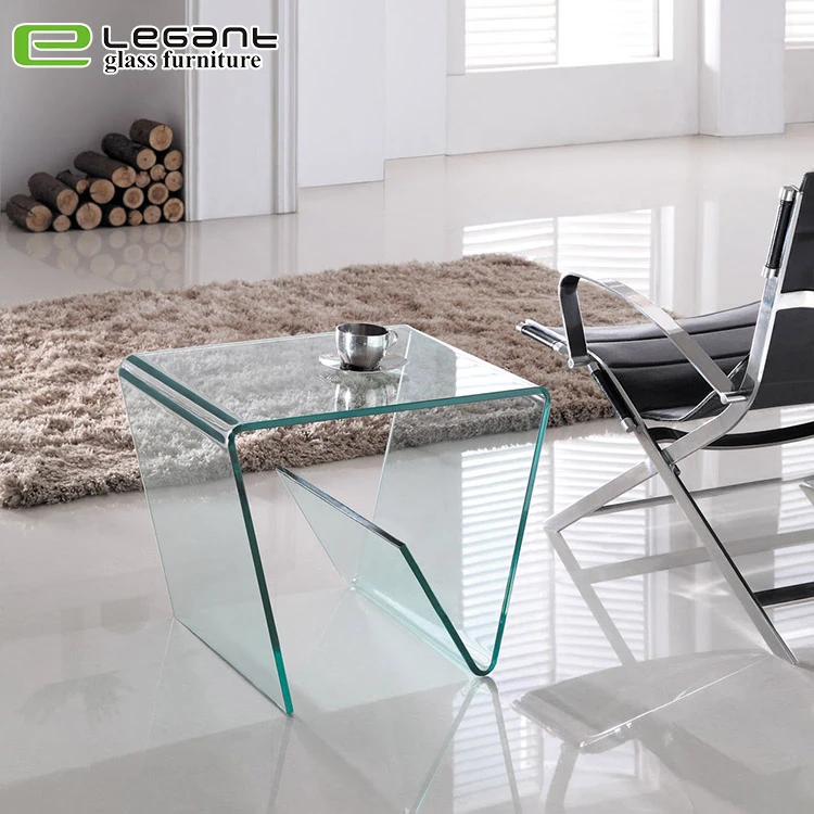 Unique Shape Modern Glass Side Table Living Room Furniture - Buy Side