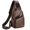 Mens Crossbody Bag Messenger Leather Shoulder Chest Bags USB Headphone Hole Designer Bags for Men E0027