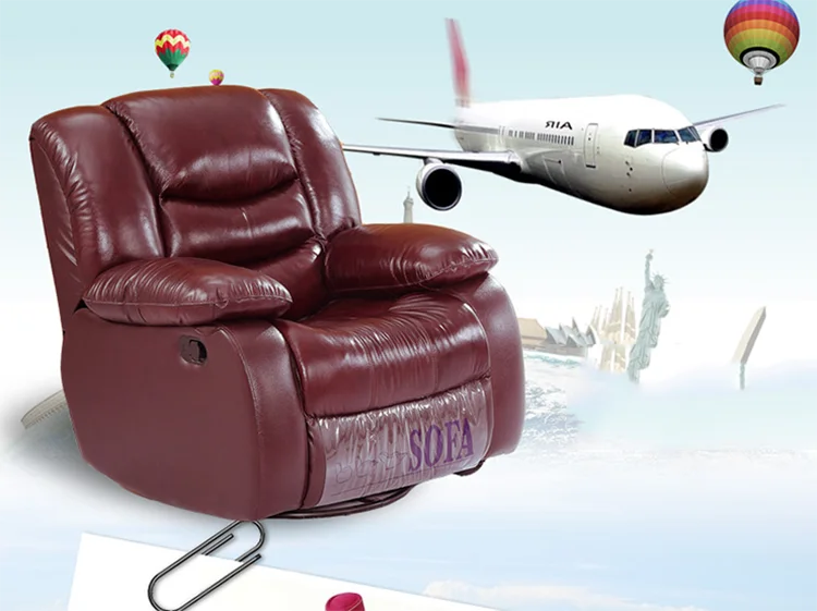 Latest Design Real Leather Sofa Set Small Living Room Reclining