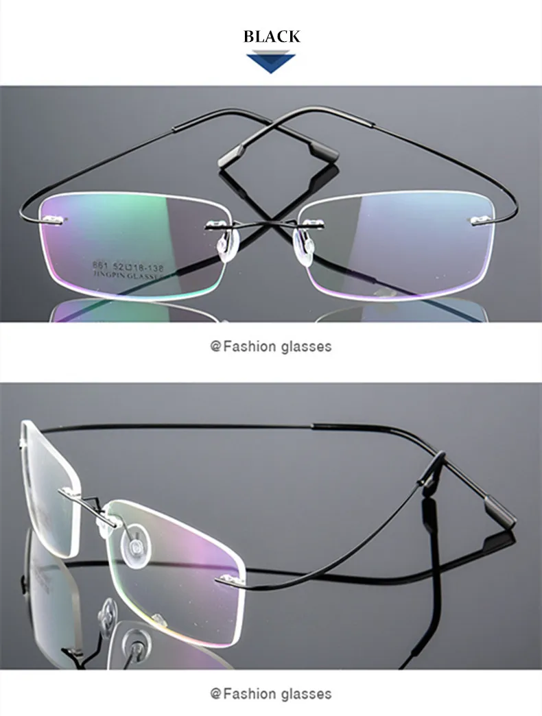 Teenyoun Titanium Eyeglasses Frames Rimless Flexible Optical Frame ...