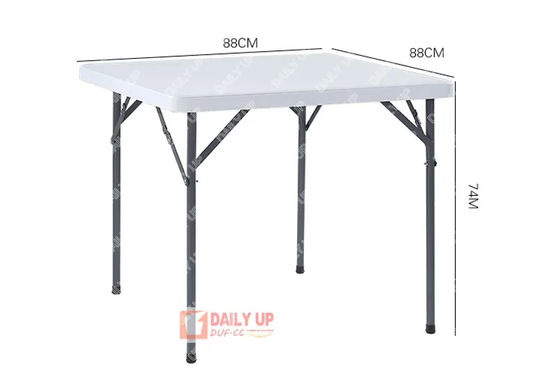 86*86CM Banquet Folding Picnic Table And Chairs Offwhite Outdoor Folding Table Plastic Garden Table for Camping
