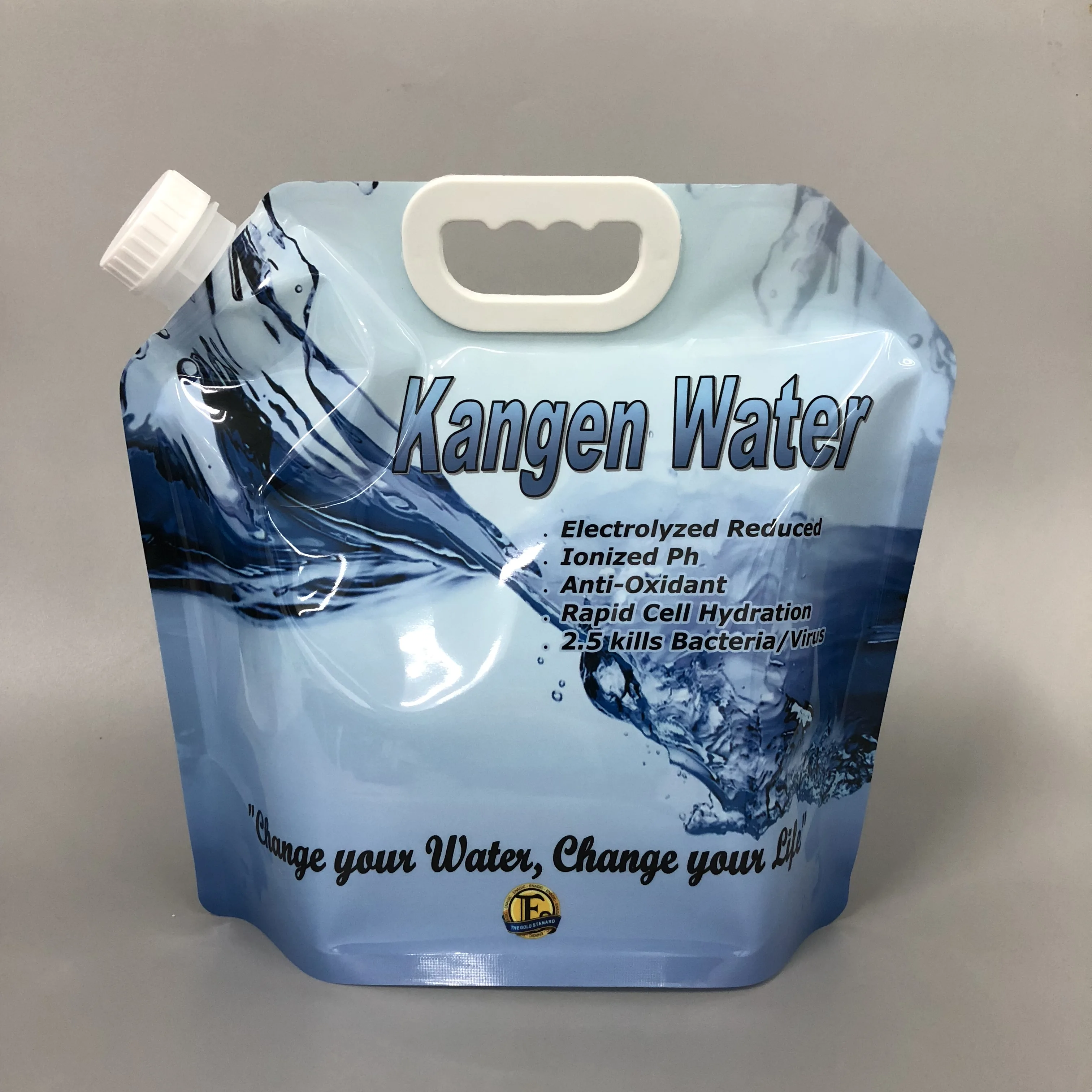 Custom Foldable Bpa Free Plastic Reusable Drinking 5l Kangen Water Bag