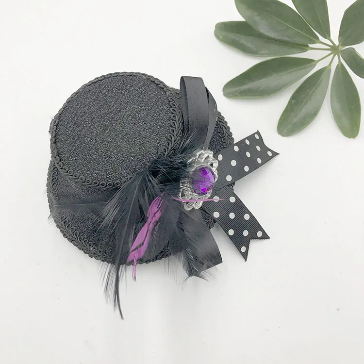 Homyl Retro Black Birdcage Feather Flower Net Veil Mini Top Hat Fascinator Hair Clip Hen Party Wedding Cocktail Church Headpiece 
