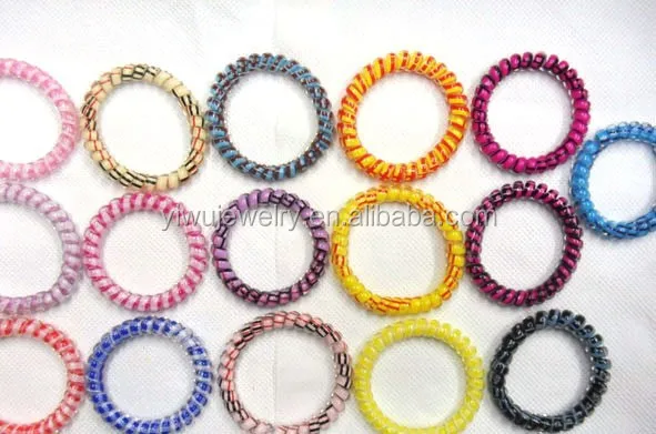 Whole Hair Tie Ring Online Best From China H628 019 Swirly Radom Color Delivery Telephone Line Elastic Plastic Cord Head Strong
