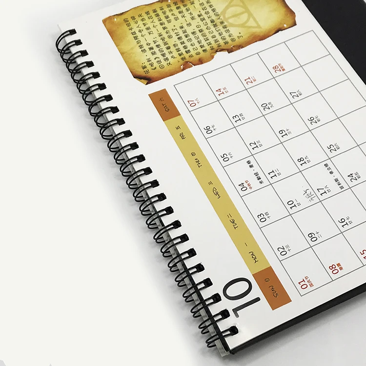 Custom Printed Die Cut Desk Top Calendar Table Calendar With Stand
