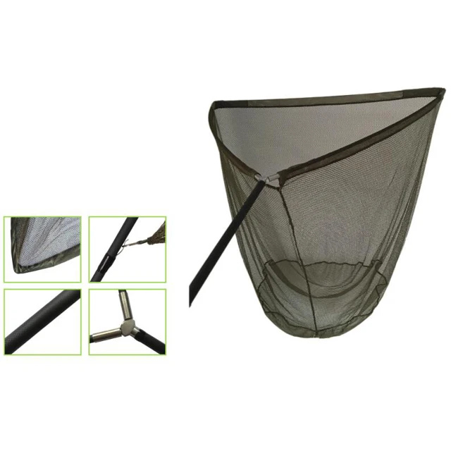 3K carbon woven soft mesh fishing landing net F18-N8220