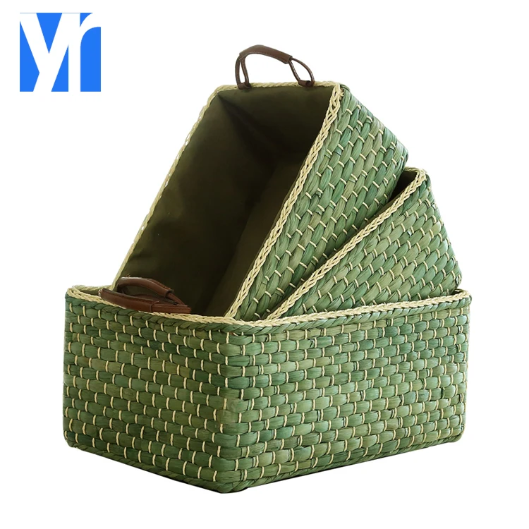Yrmt Rectangular Maize Woven Storage Basket With Handle Buy Basket