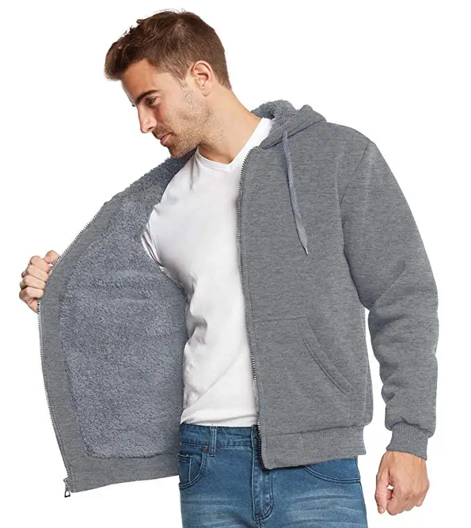 mens fleece lined hoodies sale