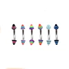 Colorful Acrylic Cones Curved Barbell Body Jewelry Eyebrow Piercing