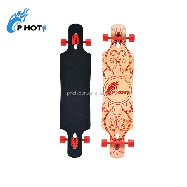 Lowest price double kick 42 inch 4 wheel 9 layer Chinese maple longboard skate board skateboard