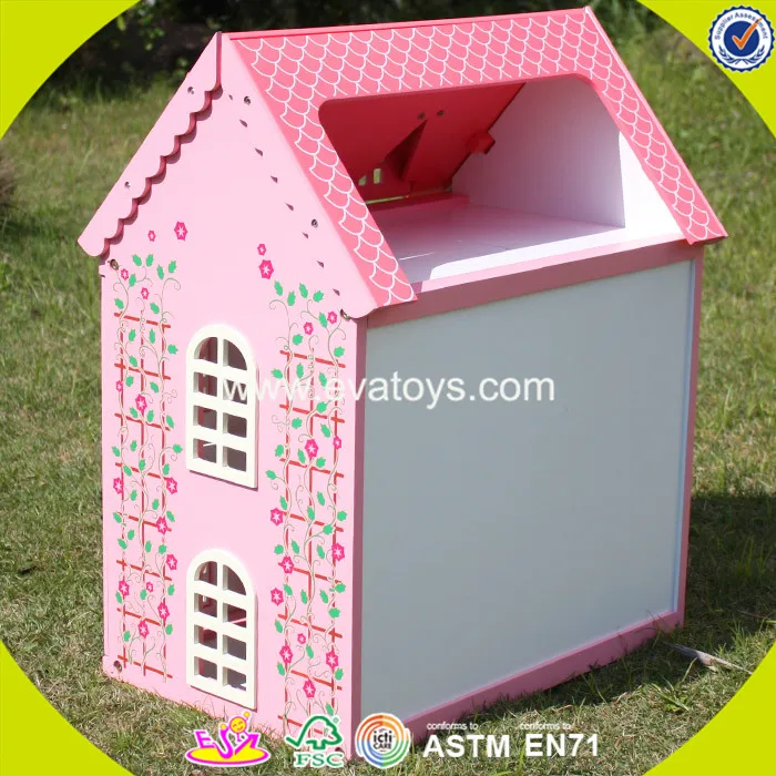 Best Design Pink House Toys Wooden Dollhouse High Quality Pink House