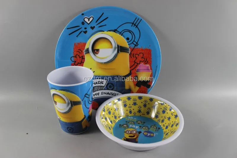 3pcs Melamine Kids dinner set Tableware set