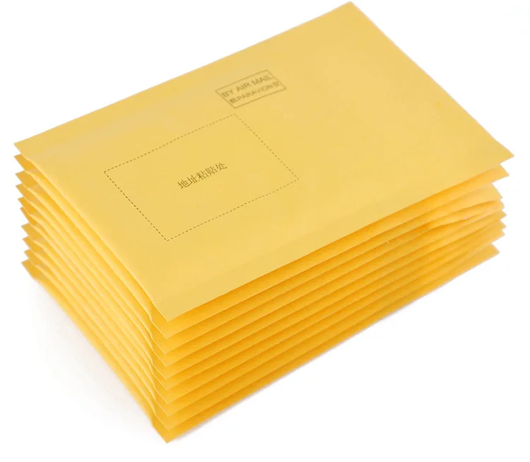 Customized sizes golden kraft bubble mailer.jpg