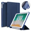 For iPad 9.7 Case with Pencil Holder Shockproof Trifold Stand Auto Sleep/Wake Flip Case for iPad Air1/2/Pro9.7/9.7 2017/2018