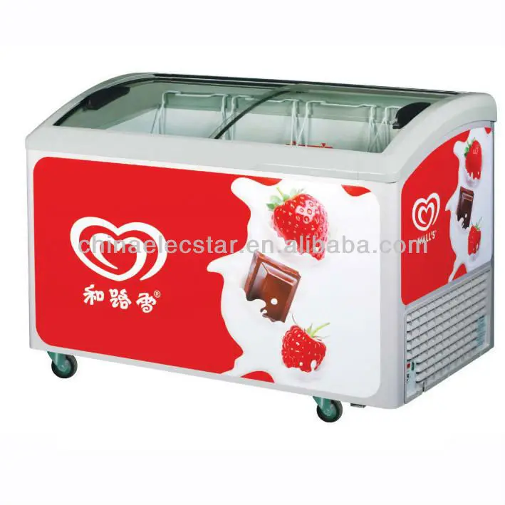 sliding door ice cream freezer