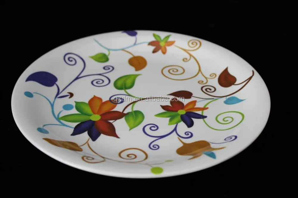 Plastic Melamine Flower Plate 9.5 Inch