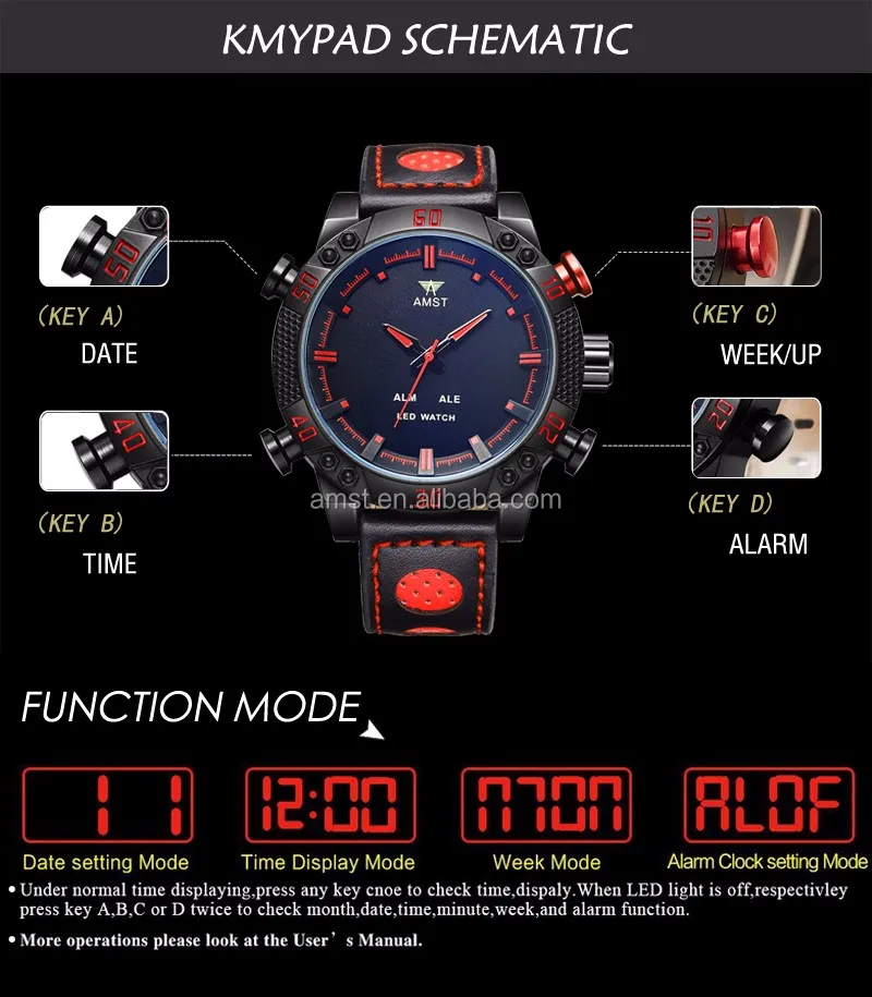 Lcd Display Analog Digital Men Wristwatch Japan Quartz Wrist Watch ...