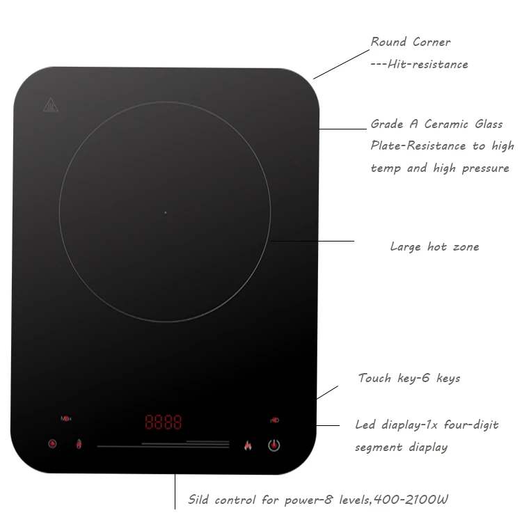 220v Slim 39mm Compact Slider Kitchen Electric Induction Instant