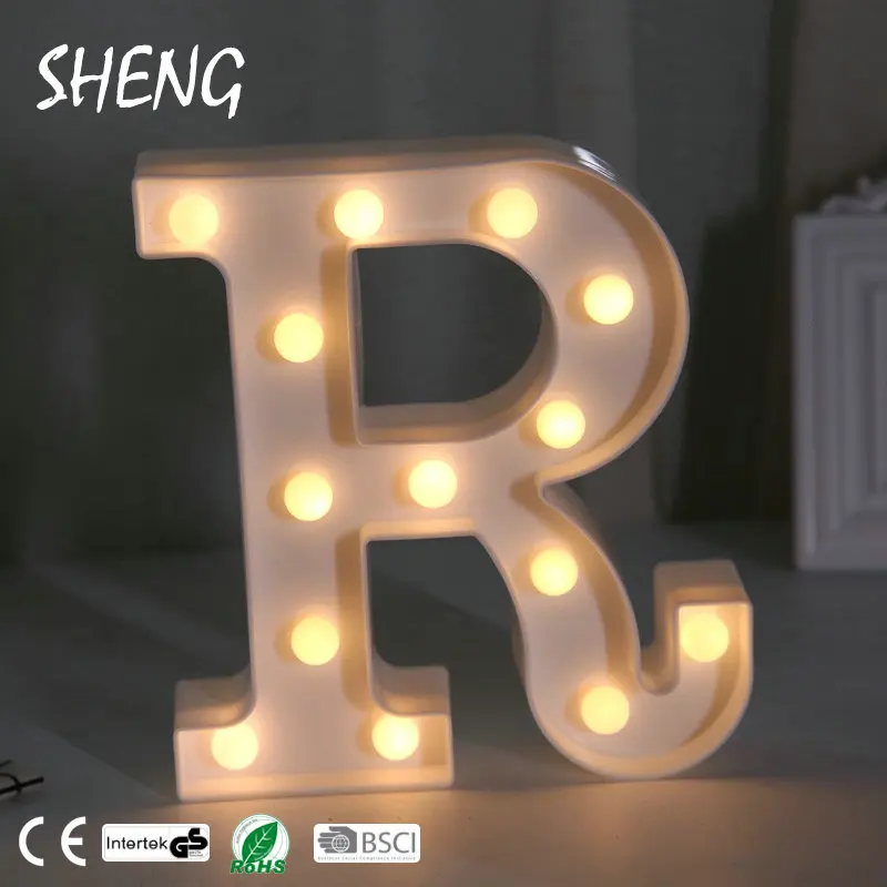 Marquee Sign Alphabet Lamp 26 Letters White Led Night Light For Birthday Wedding Party Bedroom