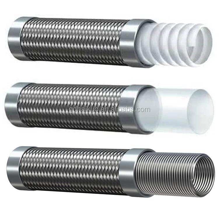 High Pressure Stainless Steel Braided Teflon Ptfe Fuel Line Oil Gas