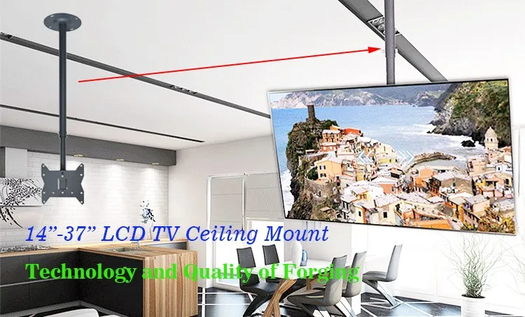 Adjustable Full Motion 360 Degree Rotation Tilting Swivel Tv Ceiling Mount Bracket For 14 To 37 Inch Flat Panel Lcd Led Tvs Buy Lcd Ceiling