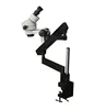 Long Working Area 3.7x-45x Zoom Binocular Microscope With Flexible Arm Boom Stand