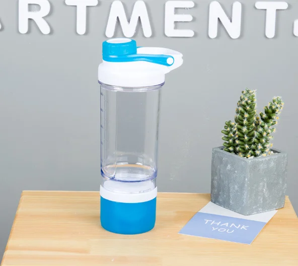 600ml Two Layers Plastic Shaker Bottle, Sport Water Bottle Bottledjoy