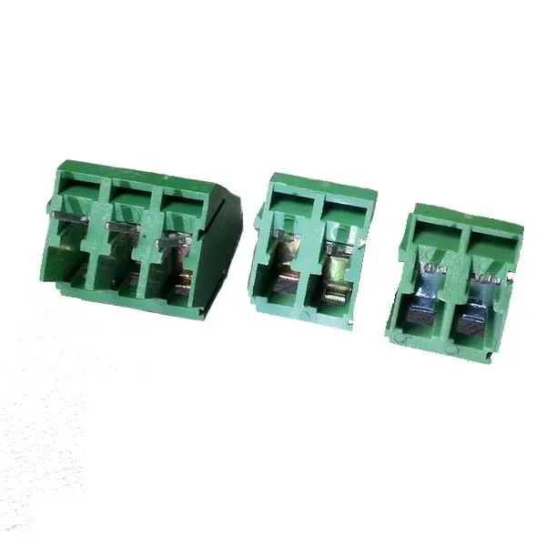 Green Plastic 45 Degree 5.08MM Pitch 2 Pin Wiring Terminal Block Screw