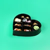 Chocolate Package Custom Heart Shape Black Insert Plastic Tray
